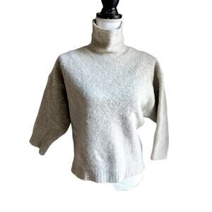 Zara ladies wool blend mock beige sweater size M